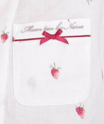 ◎新品未使用タグ付き　ラデュレパジャマ　50/ダブルガーゼ　いちご刺繍　ホワイト ◎新品未使用タグ付き ラデュレパジャマ 50/ダブルガーゼ いちご