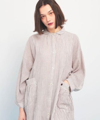 シュークリームガーゼ（R）ストライプワンピース 25－52002