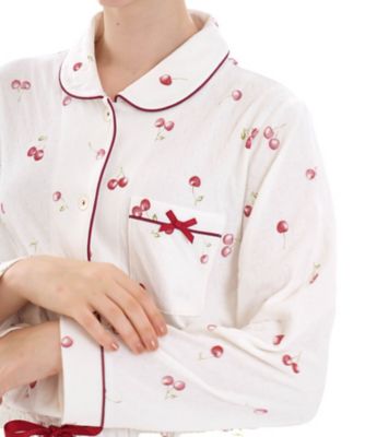 コットン接結チェリーシャツパジャマ 25ー71402 | Narue (Women
