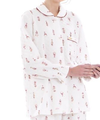 Narue (Women)/ナルエー 裏綿接結(綿入り)くるみ割り人形シャツパジャマ 25ー71413 アイボリー ルームウェア【三越伊勢丹/公式】