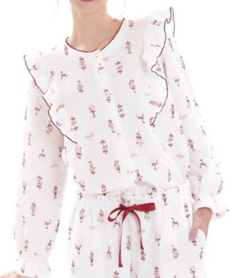 Narue (Women)/ナルエー 裏綿接結(綿入り)くるみ割り人形フリルパジャマ 25ー71414 アイボリー ルームウェア【三越伊勢丹/公式】