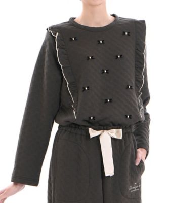 ＜Narue (Women)＞裏綿接結（綿入り）リボン　ジャカード　フリルパジャマ　２５ー７１４２２