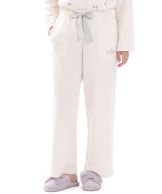 裏綿接結（綿入り）リボン ジャカード フリルパジャマ 25ー