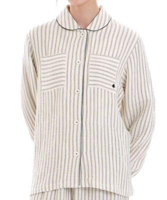 Narue (Women)/ナルエー シュークリームガーゼ(R)4+ストライプシャツパジャマ 25ー72404 アイボリー ルームウェア【三越伊勢丹/公式】