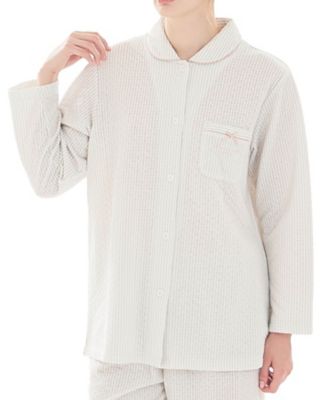 接結（綿入り）ストライプシャツパジャマ 25ー82412 | Narue