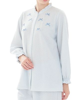 ＜Narue (Women)＞接結（綿入り）ストライプフリルパジャマ　２５ー８２４１４