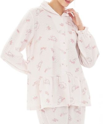 ＜Narue (Women)＞接結（綿入り）ボンボンキャットシャツパジャマ　２５ー８２４２２