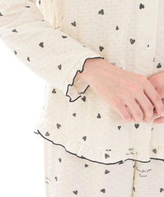接結（綿入り）ハートフリルパジャマ 25ー82429 | Narue (Women