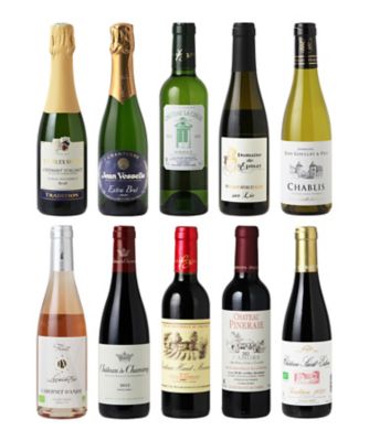  088.【WEB限定】フランス地域別バラエティ泡白ロゼ赤ハーフワイン10本セット