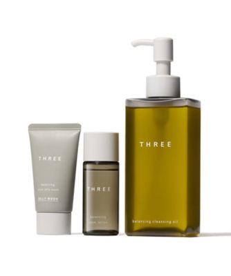 新品 THREE クレンジングオイル　トリートメントローション　2点セット THREE バランシング クレンジング オイル N サマー クリア