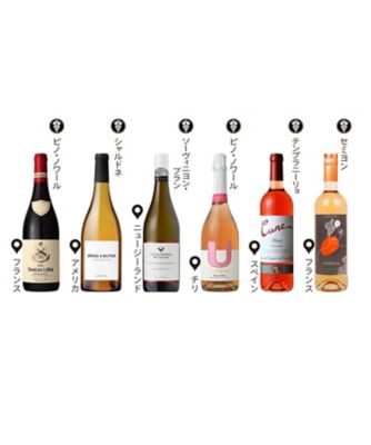 ０１８．世界のモノセパージュ（単一品種）を味わう　バラエティーワイン６本セット