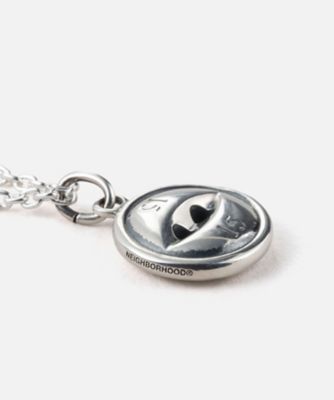 へアアクセサリー　ノベルティ ネックレス SILVER BUTTON NECKLACE