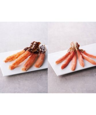 １５０３３　１セット　大型生たらば＆生ずわい棒肉フルポーション詰合せ（お刺身可）※特製かに酢・特製焦がし蟹バター風味ソース付き