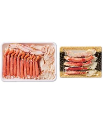 １５０３５　１セット（計１．３ｋｇ）ボイルずわい＆たらばハーフポーション詰合せ　※Ｋａｎｉ－ｔｏ特製かに酢付き