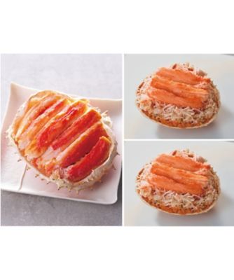 【SALE】Kani-to 26014 2セット北海道産特大たらば甲羅盛 & ずわいがに甲羅盛ギフト ※特製かに酢付き・化粧箱入り 食品【三越伊勢丹/公式】