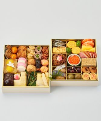 ＜京料理 美濃吉＞【店頭受取おせち／銀座】【吉０２】和風おせち二段重　１２月３１日（水）午前１０時～午後４時お受け取り