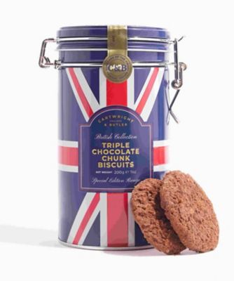 ＜CARTWRIGHT & BUTLER＞【新宿英国展おまとめ】★トリプルチョコチャンクビスケット（ブリティッシュコレクション缶）
