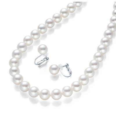 アコヤパールネックレス・ピアスセット 7．5／8．0mm 鑑別