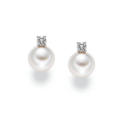 あこやパール ダイヤモンド K18WG ピアス ☆K18WGアコヤパール・ダイヤモンドピアス | 三越伊勢丹