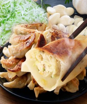 ＜鹿児島/薩摩川内市観光物産協会＞★【産直】たれのいらない黒豚餃子（にんにく）１２個入り×８袋