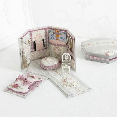 ＜Rosebouquet ＞★六角形メゾンお裁縫箱＜キット＞ピンク