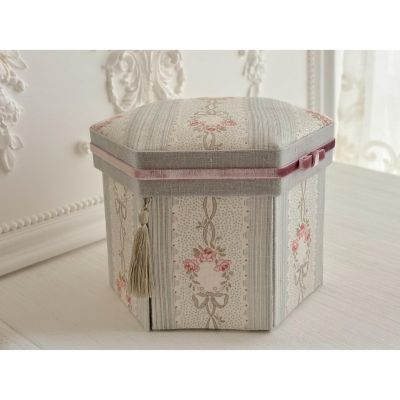 ☆六角形メゾンお裁縫箱＜キット＞ピンク | Rosebouquet /ローズブーケ