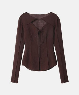 LE CIEL BLEU Textured Sheer Bow Top