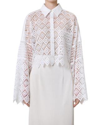 Ｐａｎｅｌｅｄ　Ｌａｃｅ　Ｃｒｏｐｐｅｄ　Ｓｈｉｒｔ