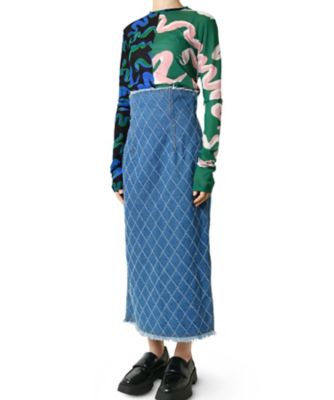 Perforated Denim Skirt | LE CIEL BLEU (Women 