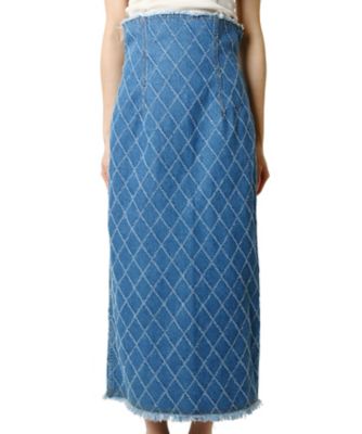 Perforated Denim Skirt | LE CIEL BLEU (Women 