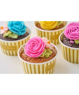 【母の日】１０６．食べられるお花のカップケーキ４個セット（ブランドバック付）