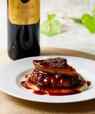 ロッシーニ風ハンバーグと赤い果実のドームタルトセット