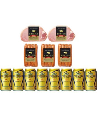 【お歳暮】【送料無料】〈サントリー〉ザ・プレミアム・モルツ×〈伊藤ハム〉薩摩麹いも豚 ハム・ウインナー詰合せ ※送料無料 ビール【三越伊勢丹/公式】