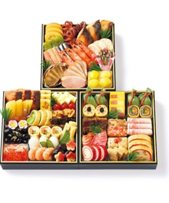 【お歳暮】京・料亭 わらびの里 和洋料亭おせち三段重（冷凍）※12月29日（月）・30日（火）のいずれかのお届け 調理済み食品【三越伊勢丹/公式】