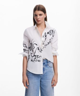 Desigual (Women)/デシグアル インク文字のシャツ 25SWCW05