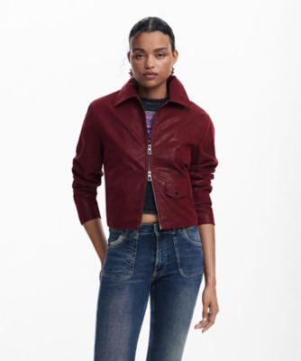 光沢のあるレザー風ジャケット 25SWEWX2 | Desigual