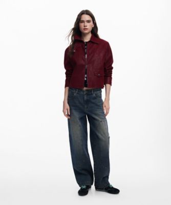 光沢のあるレザー風ジャケット 25SWEWX2 | Desigual