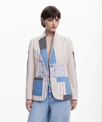 Desigual (Women)/デシグアル PATCH パッチワークストライプ テーラードジャケット 25SWEWXG