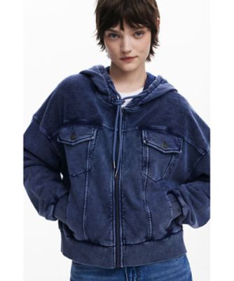 ano着用 Desigual パーカー ラインストーン ブルー ano着用 Desigual パーカー ラインストーン ブルー - メルカリ