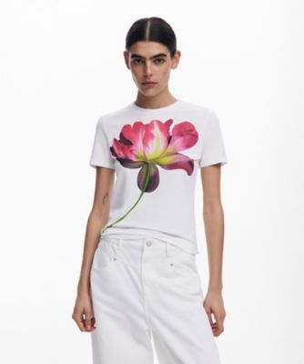 Desigual (Women)/デシグアル 大きな花のTシャツ 25SWTK24
