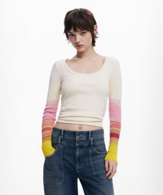 カラフルな袖のＴシャツ　２５ＳＷＴＫ７７