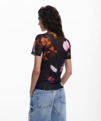 シアーフラワー　半袖チュールＴシャツ　２５ＳＷＴＫ８８