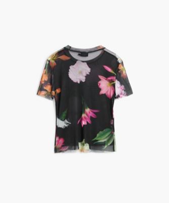 シアーフラワー　半袖チュールＴシャツ　２５ＳＷＴＫ８８