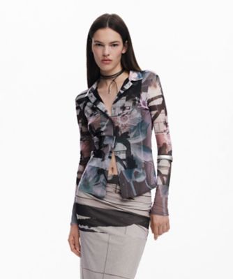 Desigual (Women)/デシグアル ボタン付きチュールシャツ　２５ＳＷＴＫＡ１