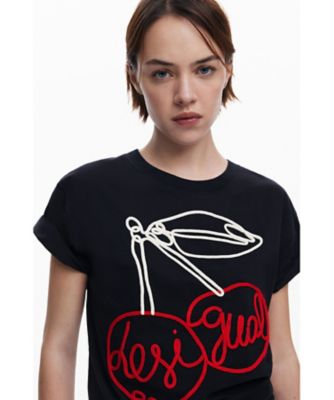 DESIGUAL - Desigual デシグアル Tシャツ・カットソー M 黒