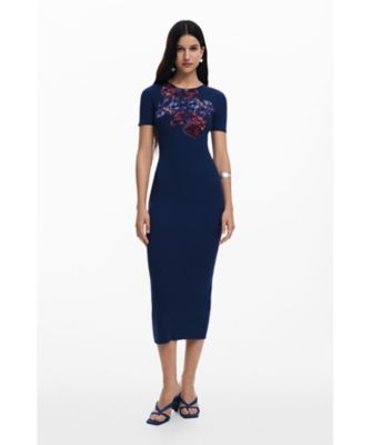 ＜Desigual (Women)＞Ｍｒ．　Ｃｈｒｉｓｔｉａｎ　Ｌａｃｒｏｉｘ　フラワーミディドレス　２５ＳＷＶＦ１３