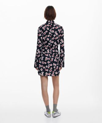 [ Desigual ] 花柄 半袖 トラペーズモデル ワンピース 花柄のショートシャツワンピース 25SWVW11 | Desigual