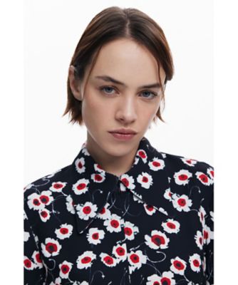 完売品　Desigual デシグアル　ワンピース　ブラック　花柄　シャツワンピ M. Christian Lacroix 花柄 ロングシャツワンピース