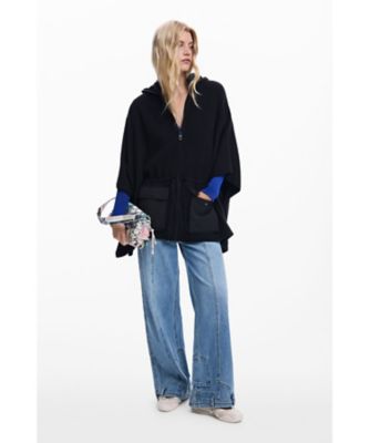 ニットポンチョ ジップアップフーディー 25WAIA05 | Desigual