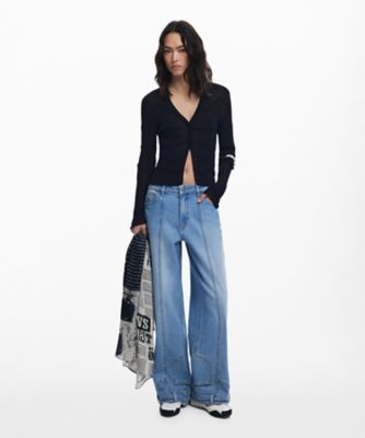 新聞柄の長方形スカーフ 25WAWA12 | Desigual (Women